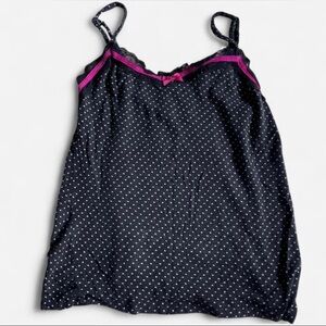 Marilyn Monroe Black Polka Dot Chemise with Pink Accent